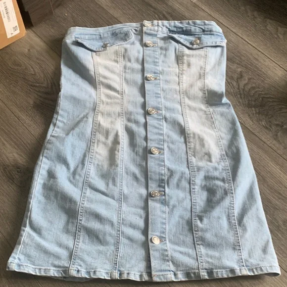 denim strapless dress M - Picture 1 of 4